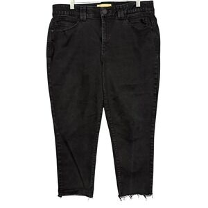 Democracy Jeans Womens 16 Black Crop Slimming Ab Technology Raw Hem BN1873KFSL‎